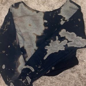 Black tie dye off shoulder crop top!!